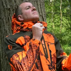Veste de chasse softshell SL TEX orange camo*Somlys Best